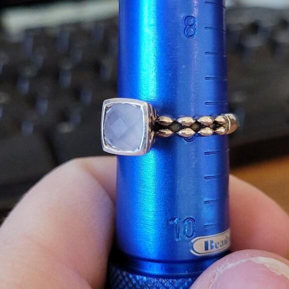 John Hardy Angela Sterling Silver Two Scalloped Design Band Chalcedony S… - Picture 8 of 9